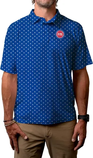Blue 84 Men's NBA Officially Licensed Short Sleeve Performance Polo All Over Print Agile