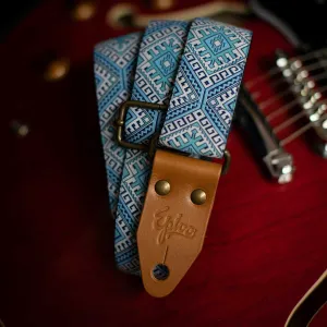 Blue Ethno Retro Guitar Strap