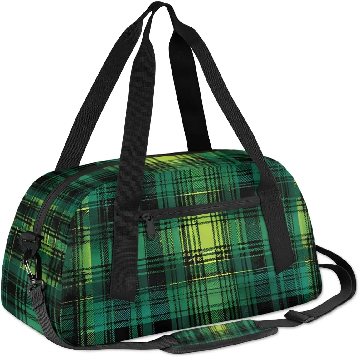 Blue Grid Kids Duffle Bag Boys Girls Small Sport Dance Gym Bag for Overnight Travel Weekender Carry On