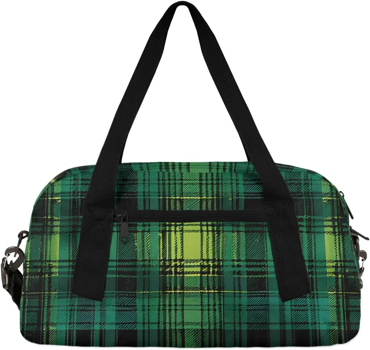 Blue Grid Kids Duffle Bag Boys Girls Small Sport Dance Gym Bag for Overnight Travel Weekender Carry On