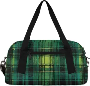 Blue Grid Kids Duffle Bag Boys Girls Small Sport Dance Gym Bag for Overnight Travel Weekender Carry On