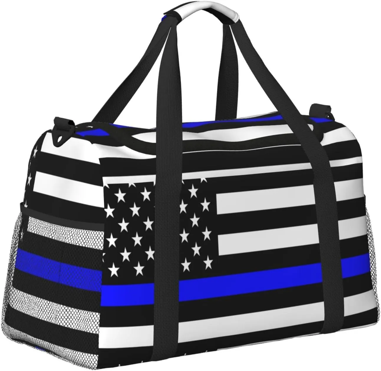 Blue Lives Matter Flag Travel Duffel Bag Large Foldable Waterproof Overnight Bag For Beach Swim Bags Pool Sports Gym