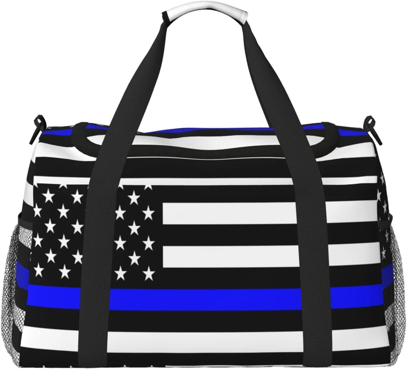 Blue Lives Matter Flag Travel Duffel Bag Large Foldable Waterproof Overnight Bag For Beach Swim Bags Pool Sports Gym