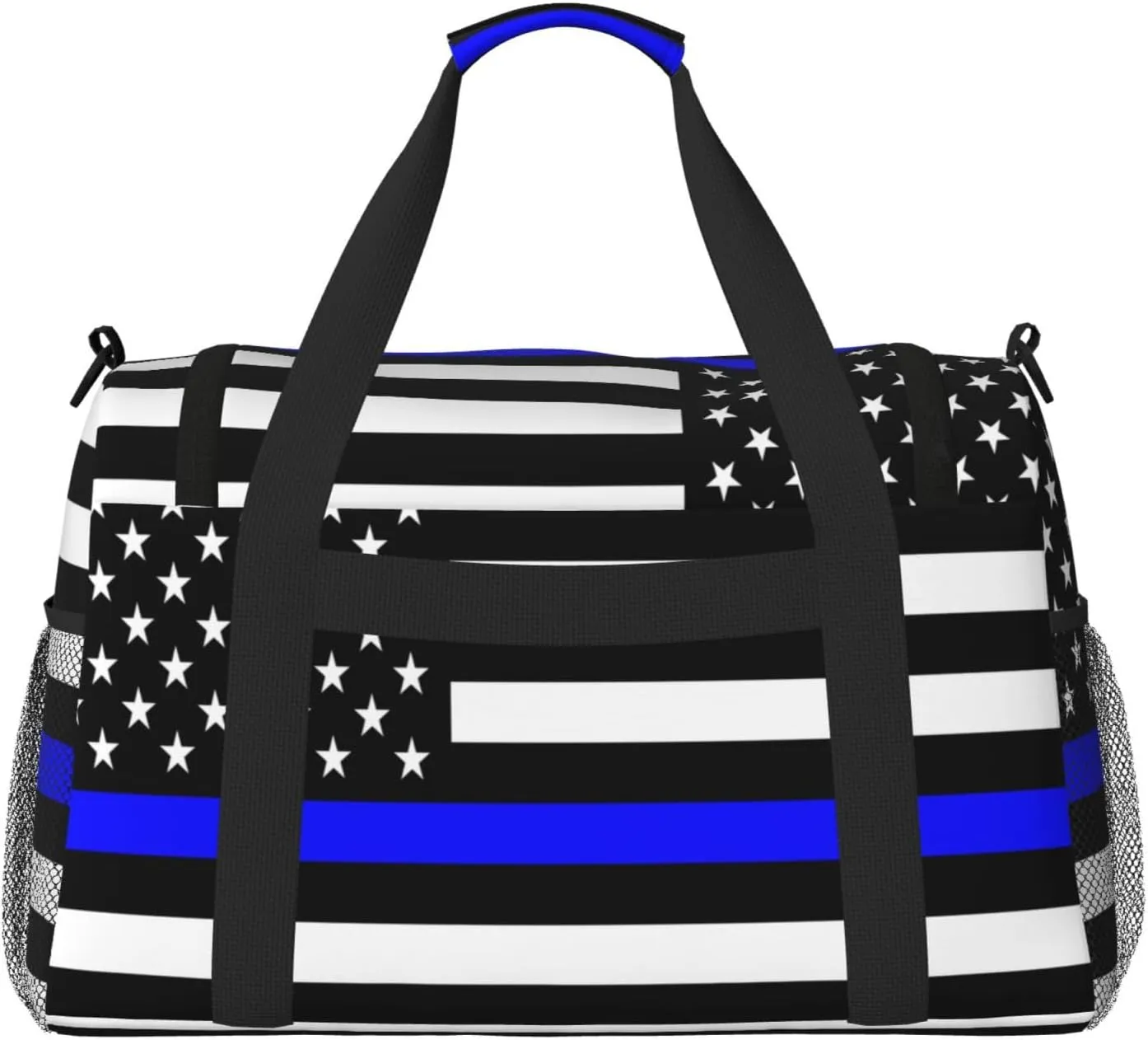 Blue Lives Matter Flag Travel Duffel Bag Large Foldable Waterproof Overnight Bag For Beach Swim Bags Pool Sports Gym