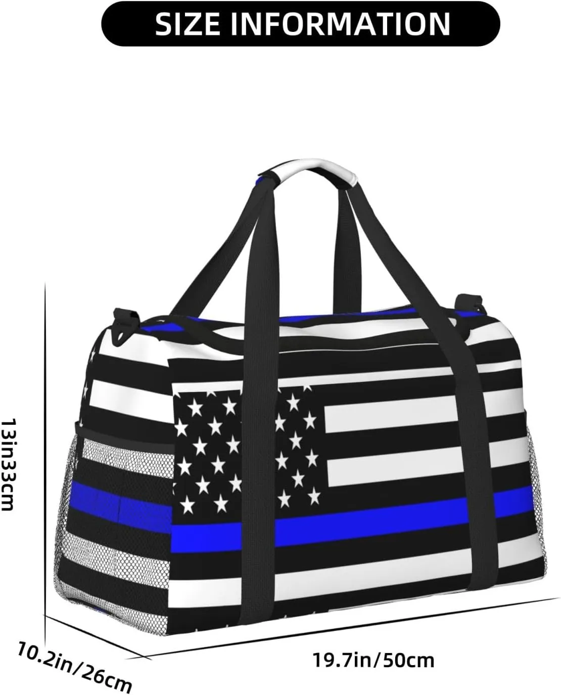 Blue Lives Matter Flag Travel Duffel Bag Large Foldable Waterproof Overnight Bag For Beach Swim Bags Pool Sports Gym