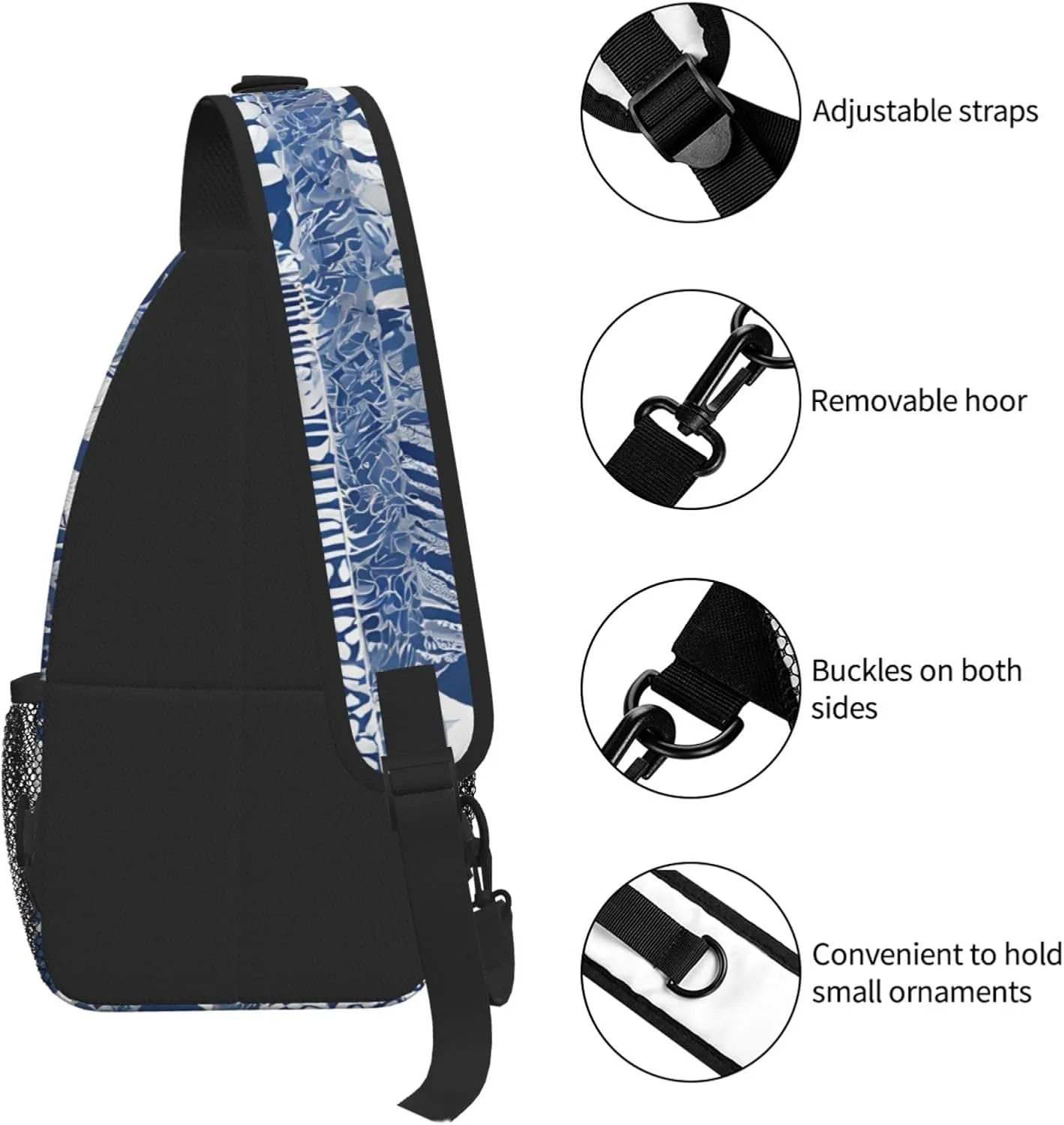 Blue Polynesian Maori Tribal Pattern Print Cross Chest Bag Diagonally For Short-Distance Travel And Daily Use