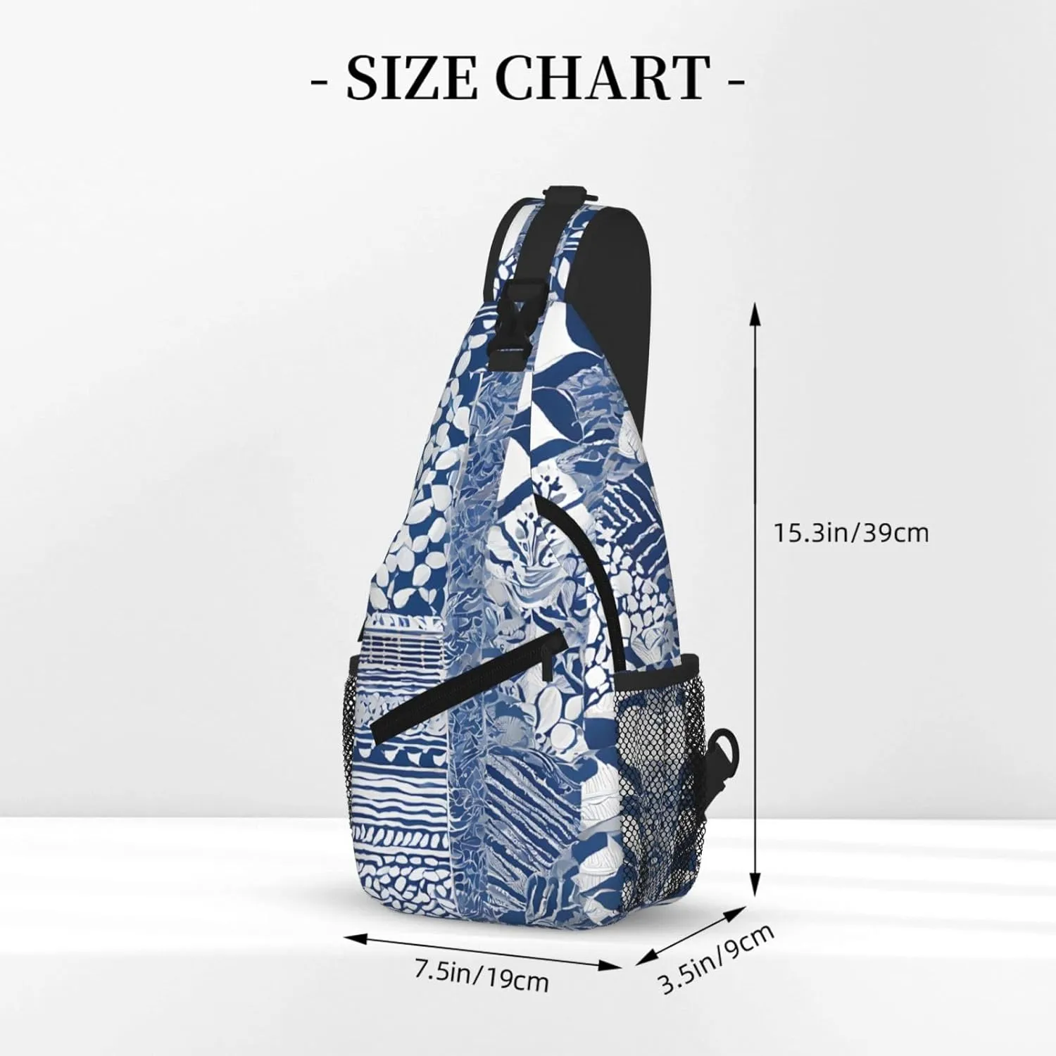 Blue Polynesian Maori Tribal Pattern Print Cross Chest Bag Diagonally For Short-Distance Travel And Daily Use