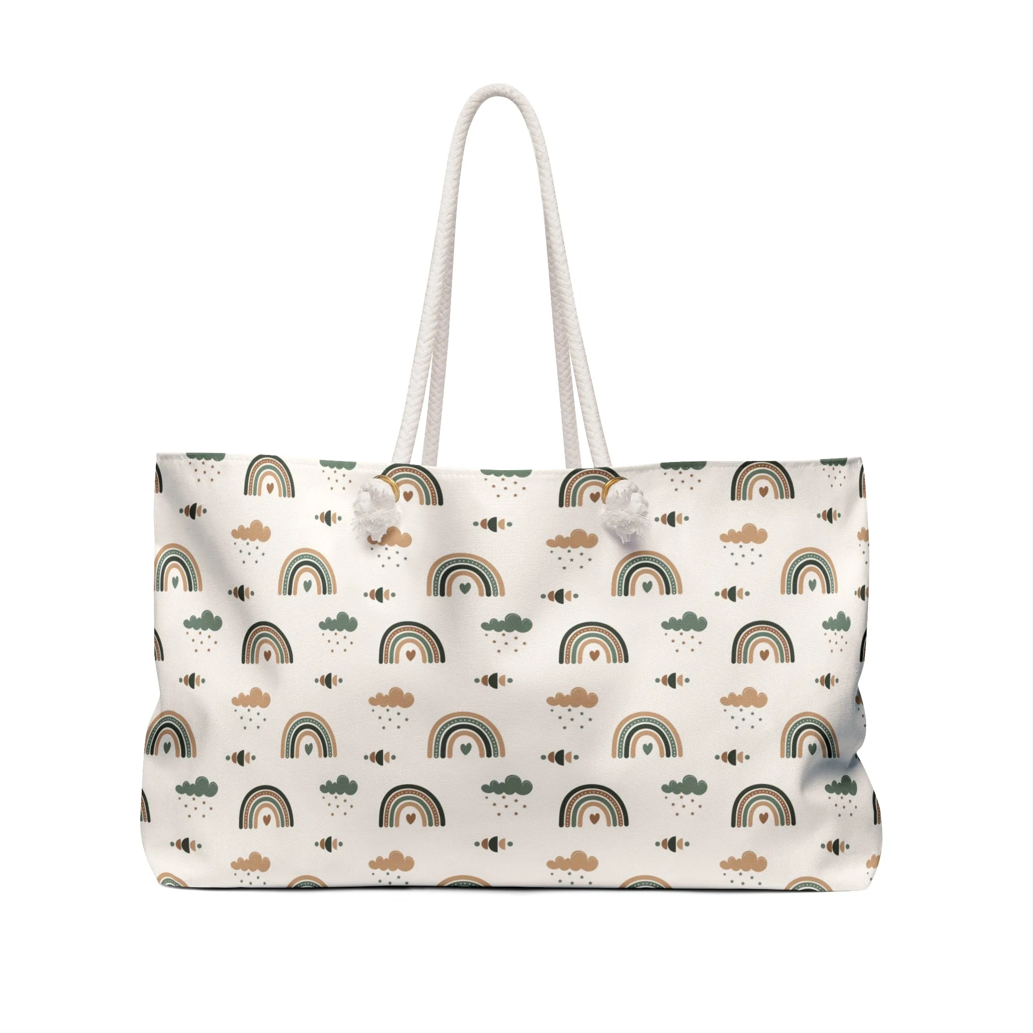 Boho Green Rainbow Weekender Bag