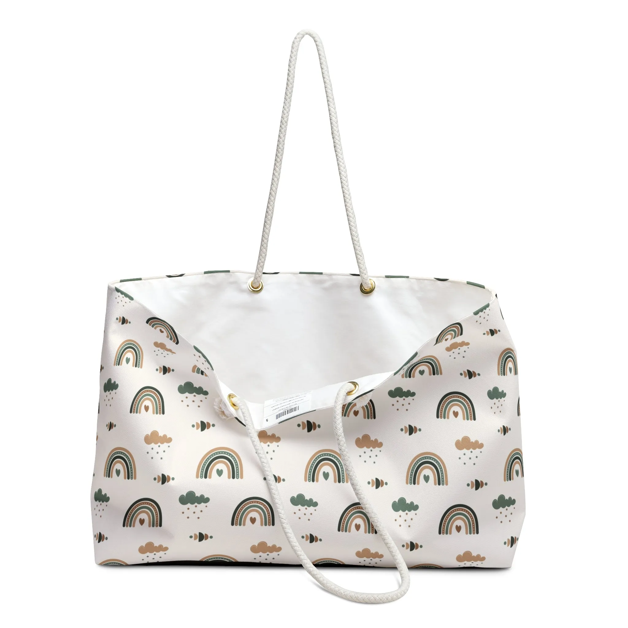 Boho Green Rainbow Weekender Bag