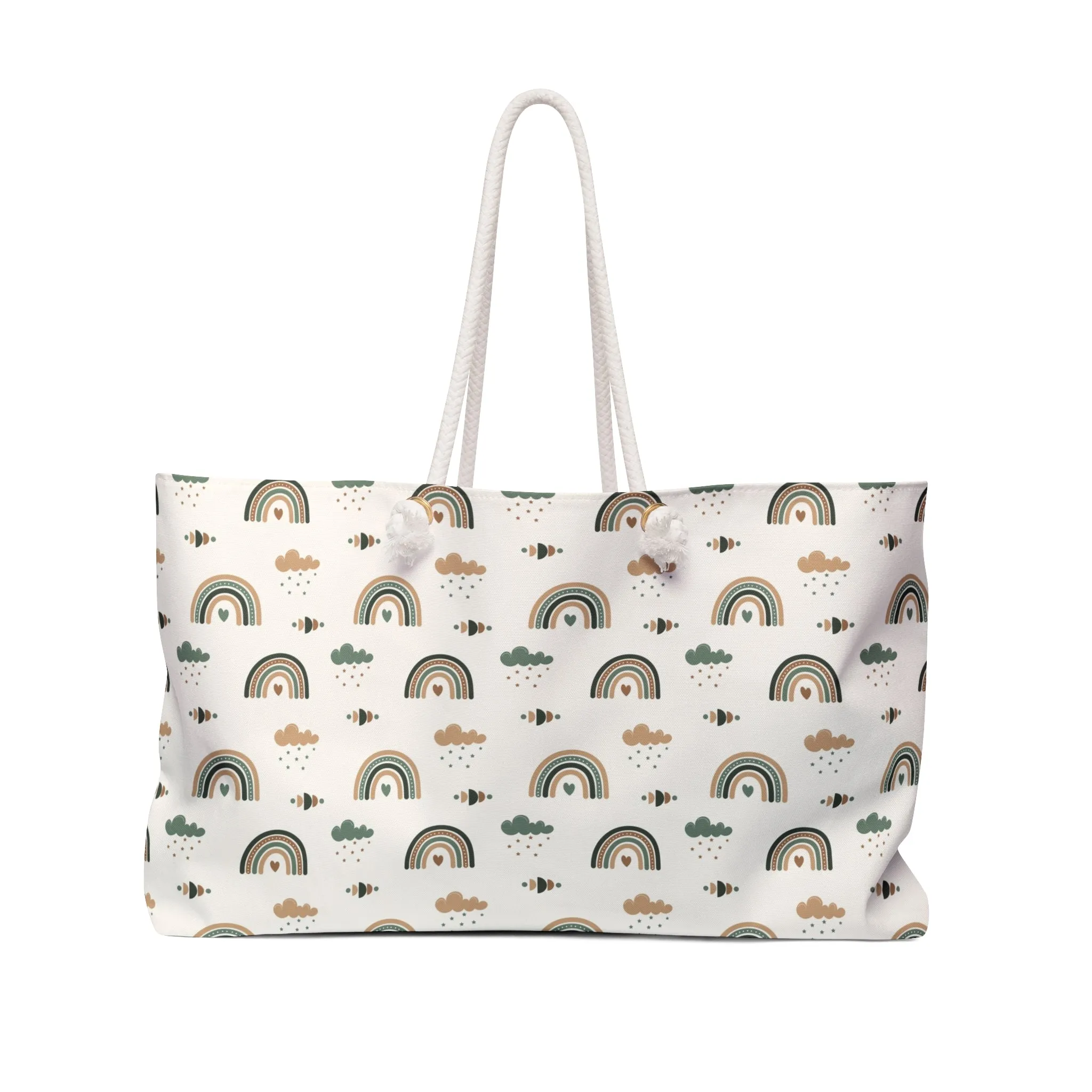 Boho Green Rainbow Weekender Bag