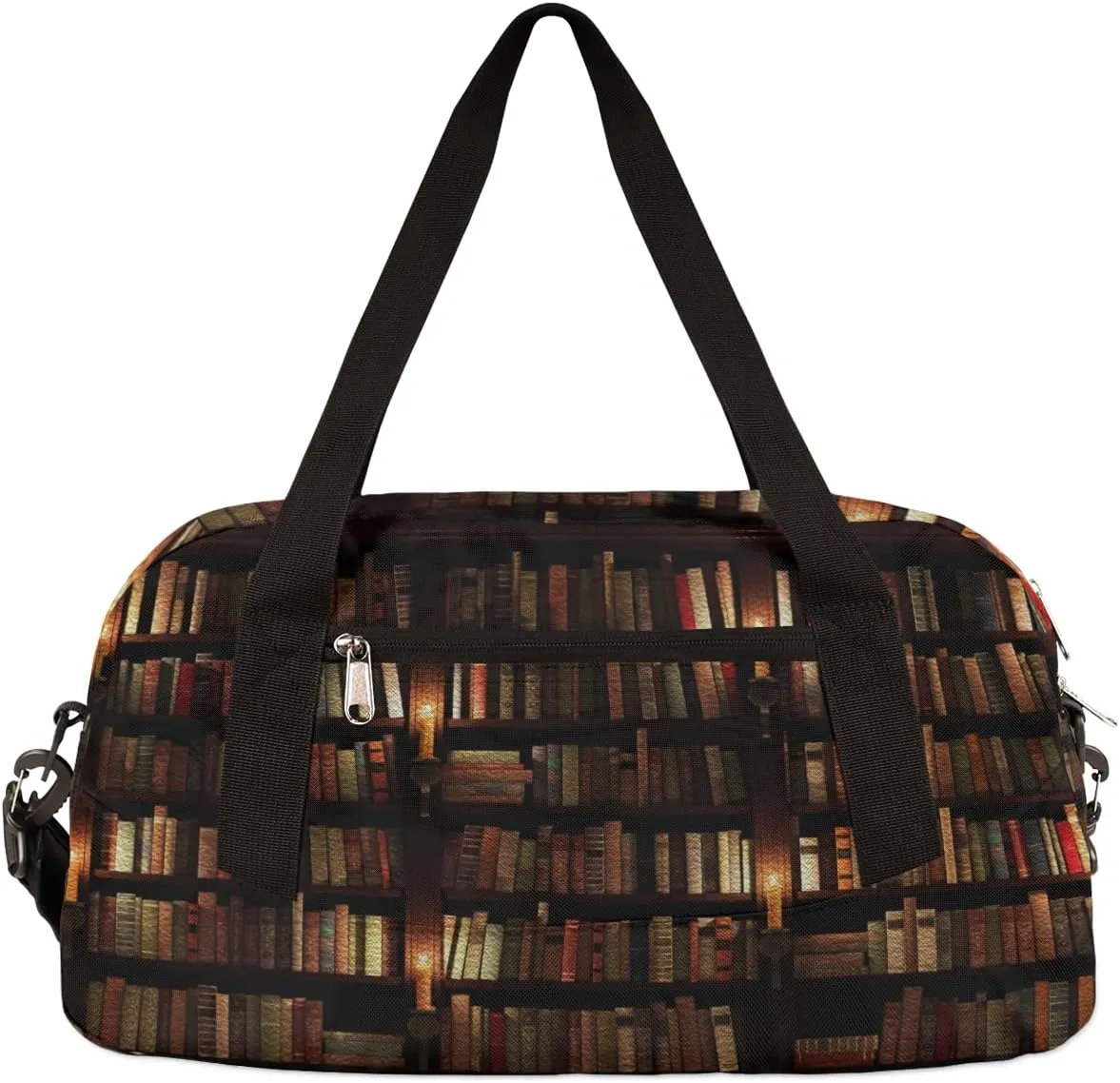 Bookshelf Book Library Kids Duffel Bag for Girls Boys Teens, Oil Painting Dance Bag Overnight Small Duffel Bag Carry On Weekend Sports Gym Travel Bag for School Practice Gymnastics Ballet