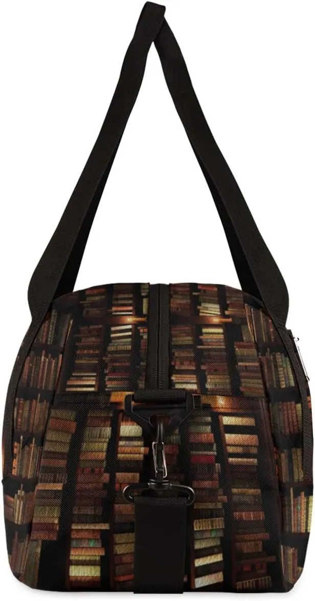 Bookshelf Book Library Kids Duffel Bag for Girls Boys Teens, Oil Painting Dance Bag Overnight Small Duffel Bag Carry On Weekend Sports Gym Travel Bag for School Practice Gymnastics Ballet