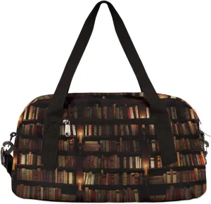 Bookshelf Book Library Kids Duffel Bag for Girls Boys Teens, Oil Painting Dance Bag Overnight Small Duffel Bag Carry On Weekend Sports Gym Travel Bag for School Practice Gymnastics Ballet