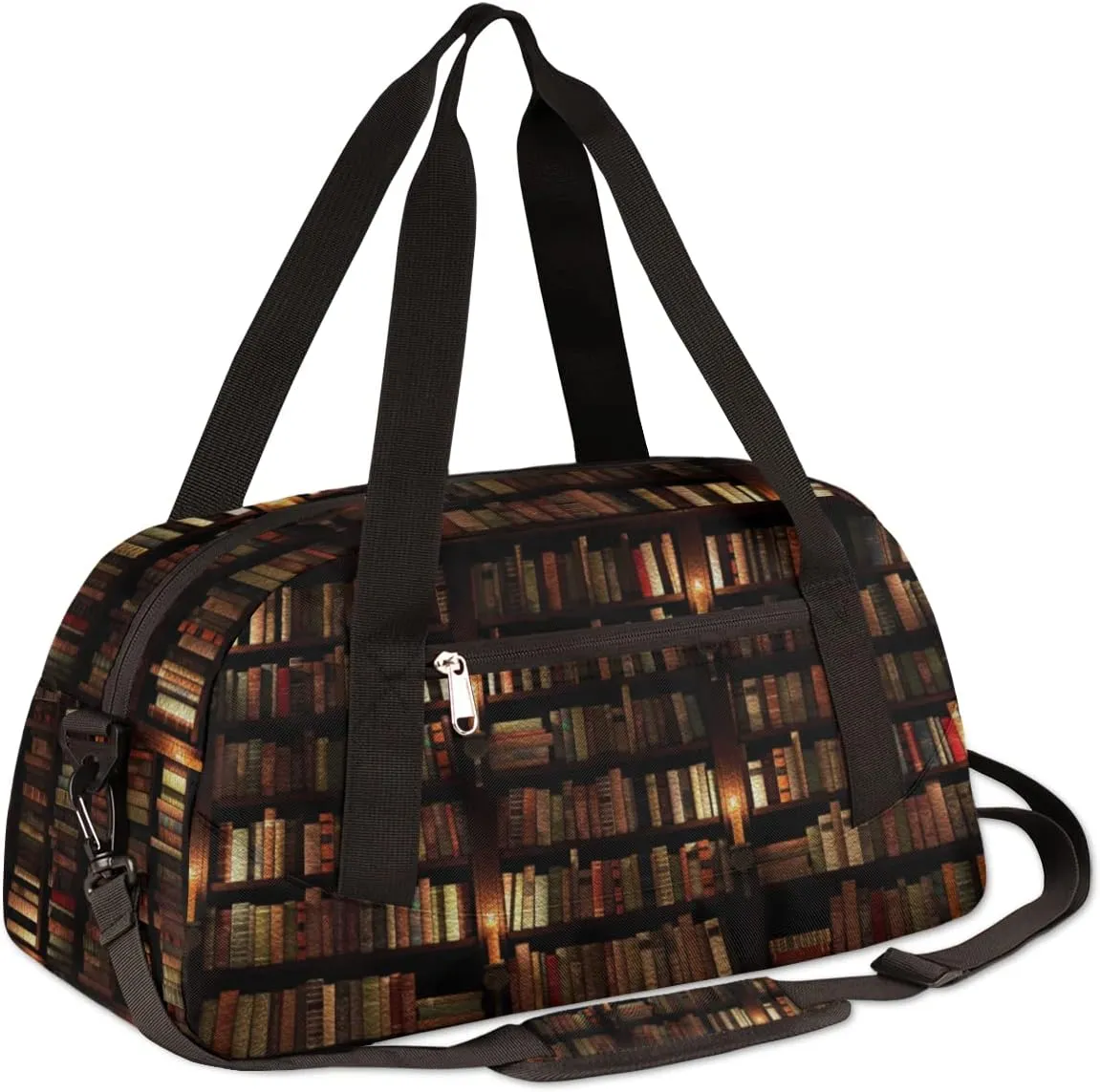 Bookshelf Book Library Kids Duffel Bag for Girls Boys Teens, Oil Painting Dance Bag Overnight Small Duffel Bag Carry On Weekend Sports Gym Travel Bag for School Practice Gymnastics Ballet