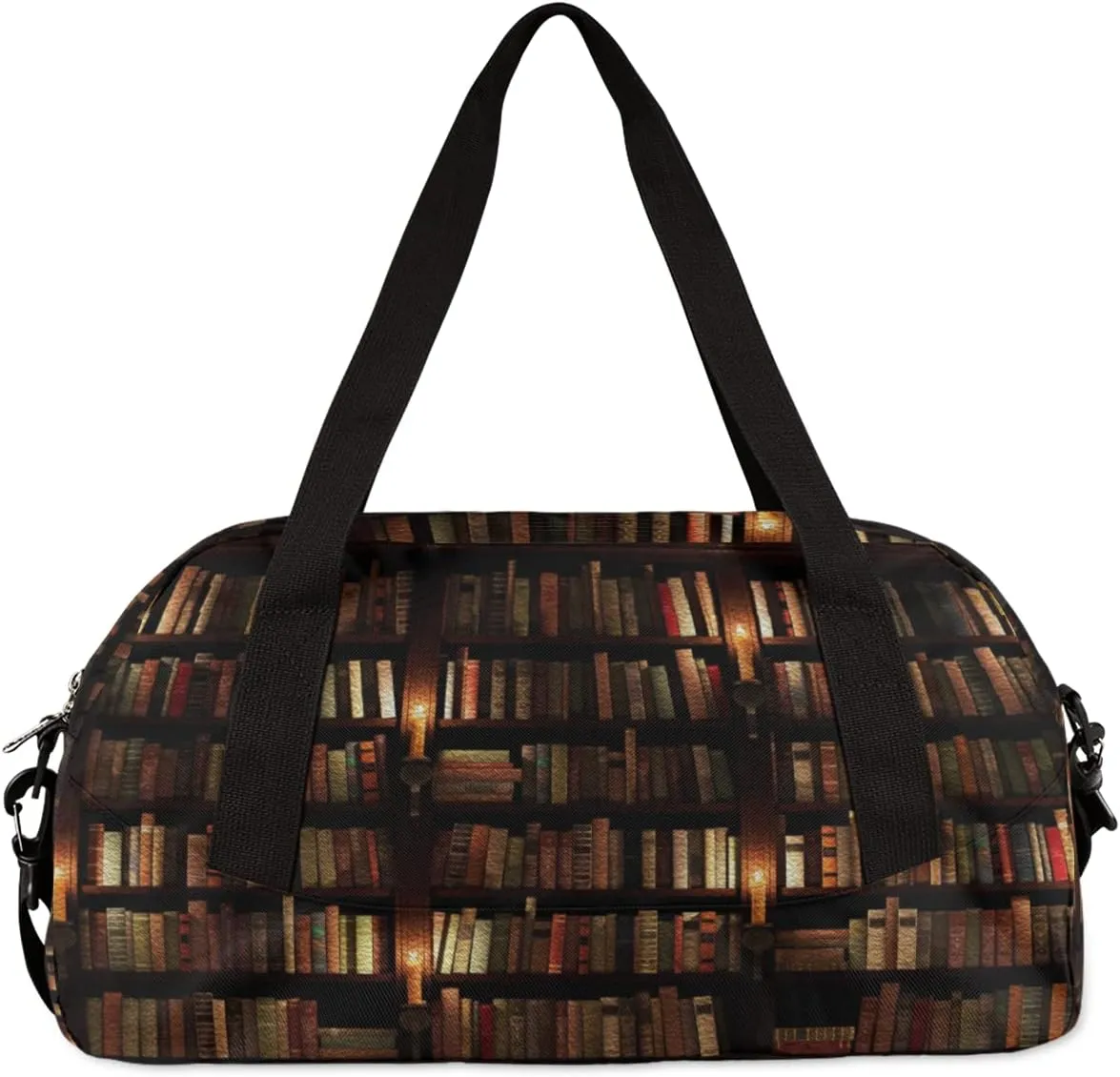 Bookshelf Book Library Kids Duffel Bag for Girls Boys Teens, Oil Painting Dance Bag Overnight Small Duffel Bag Carry On Weekend Sports Gym Travel Bag for School Practice Gymnastics Ballet