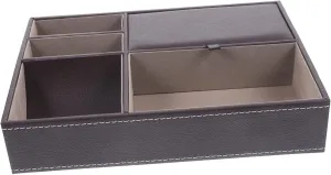 Box Bedside Storage Box Vintage Dresser Vintage Watch Trinket Holder Watches Jewelry Organizer for Necklaces Watch Display Case Wallet for Keys Hand Watch for Men Brown Flannel
