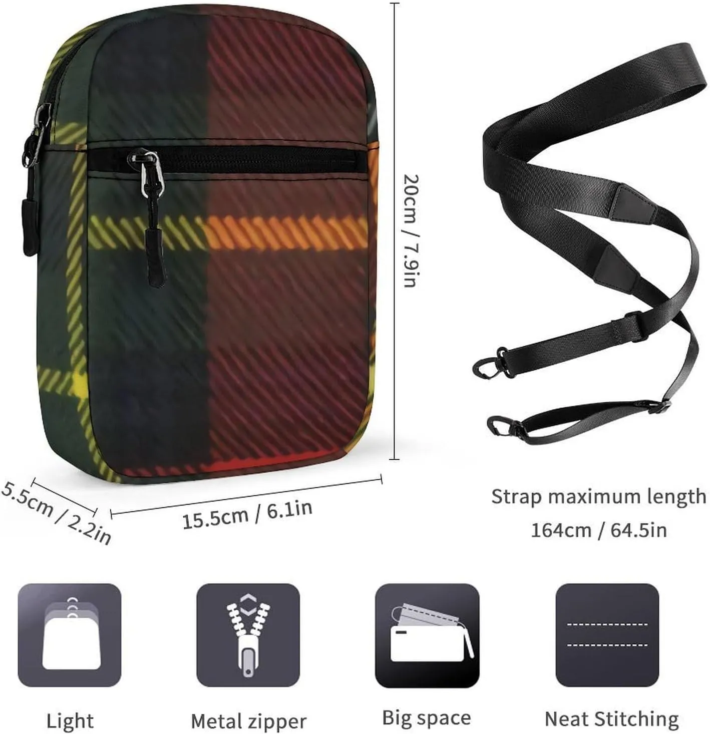 Boyd Tartan Detachable Shoulder Strap Small Shoulder Bag Unisex