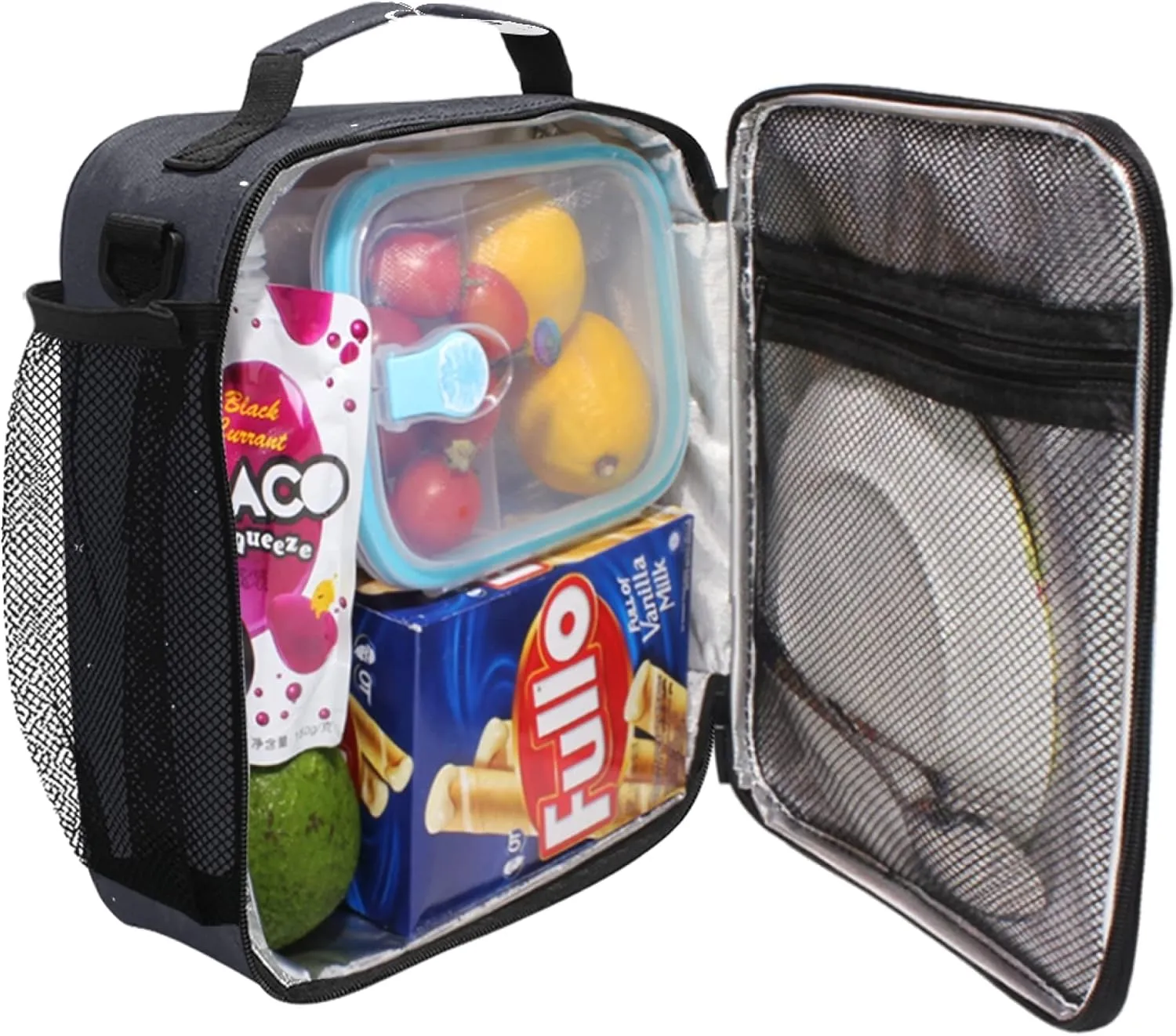 Boys Astronaut Lunch Box Black Spaceship Mars Prep Kids Girl Cooler Insulated Lunch Bag Tote Freezable Shoulder Strap Waterproof Picnic Meal for School Office