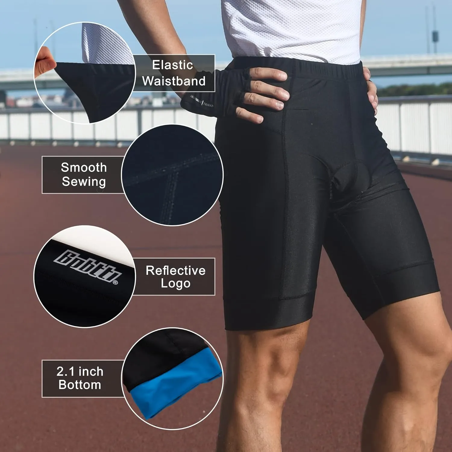 bpbtti Mens Gel Padded Cycling Shorts Bicycle Riding Pants Bike Biking Clothes Cycle Tights