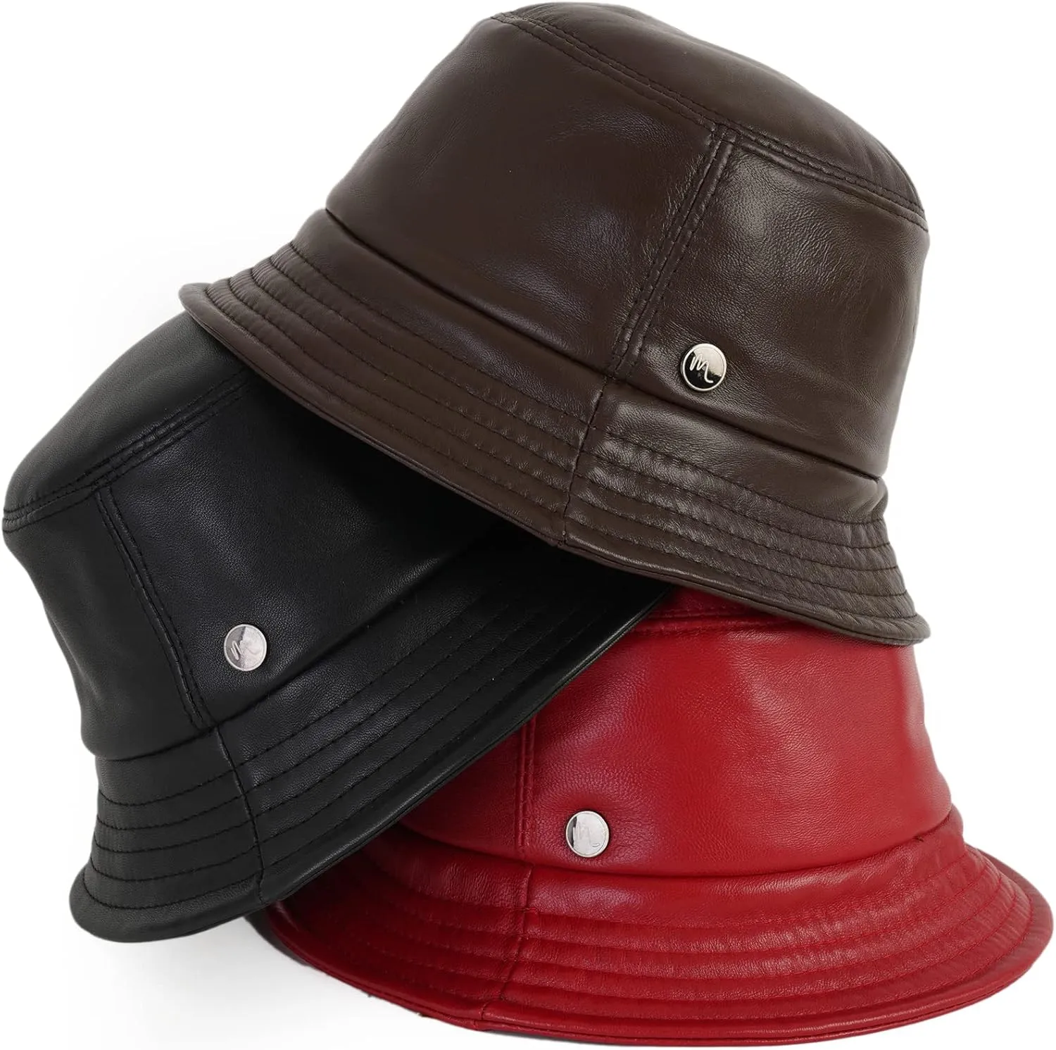 Bucket Fisherman Hat Leather Sun Retro Cap Fashionable Fishing Men Women Hat