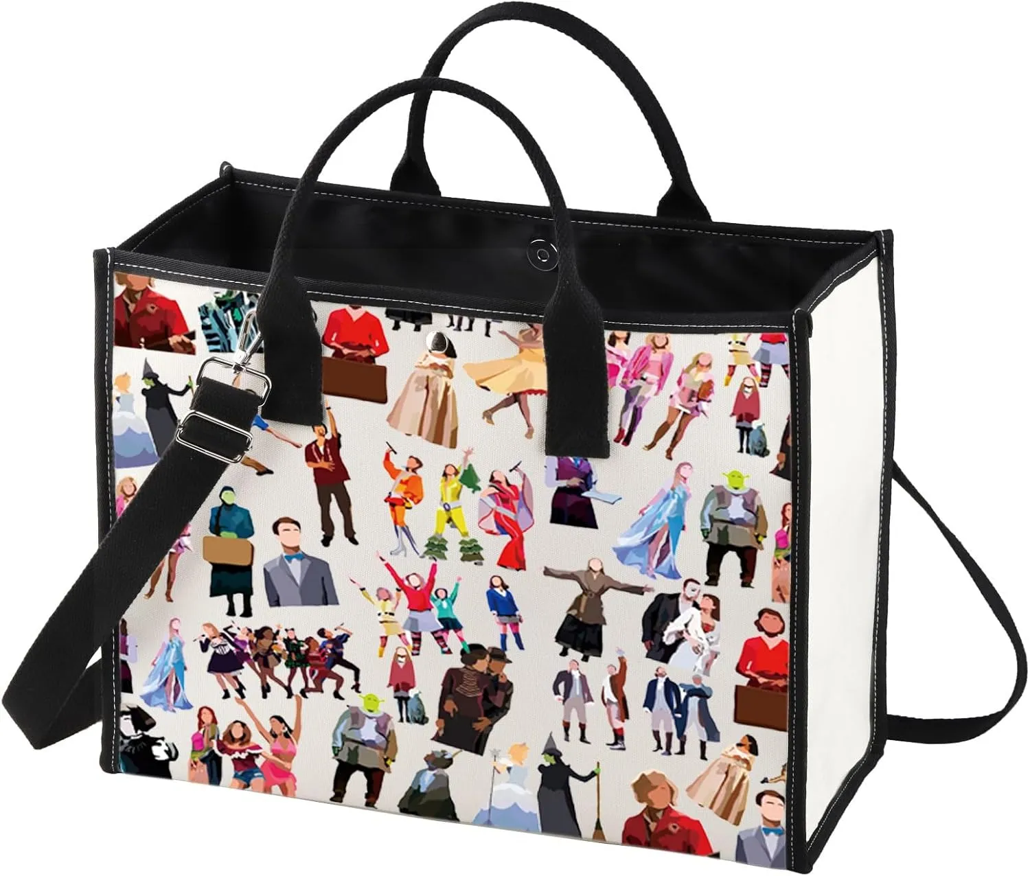 BWWKTOP Musical Character Tote Bag Theater Shoulder Bag Musical Merchandise
