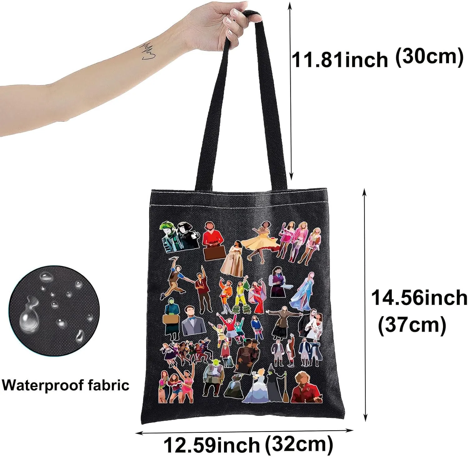 BWWKTOP Musical Character Tote Bag Theater Shoulder Bag Musical Merchandise