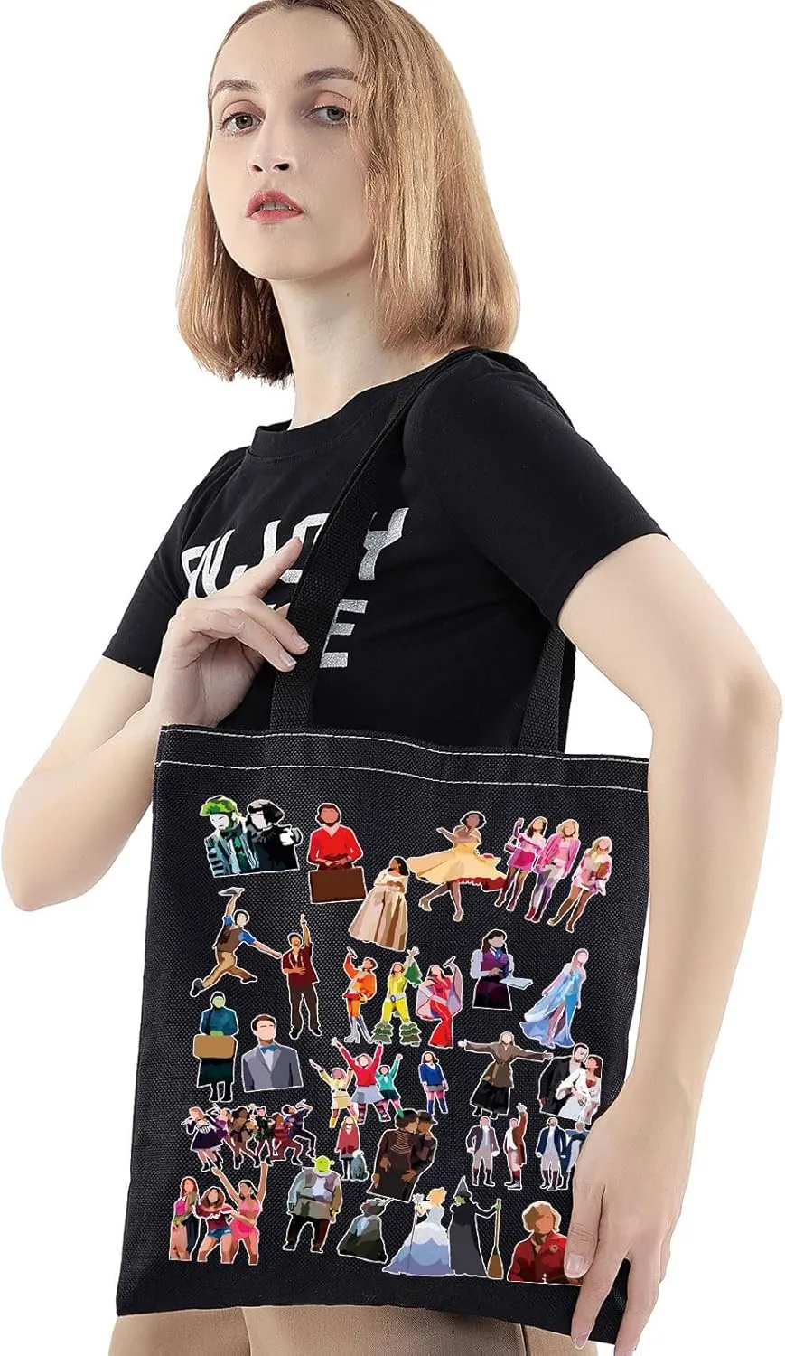 BWWKTOP Musical Character Tote Bag Theater Shoulder Bag Musical Merchandise