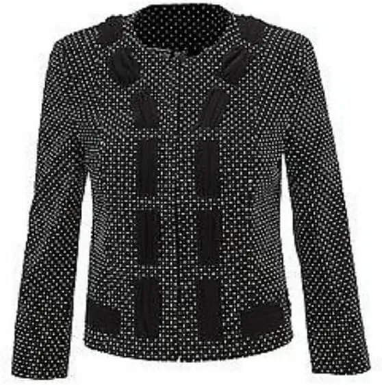 Cabi Black Jacket with White Dots