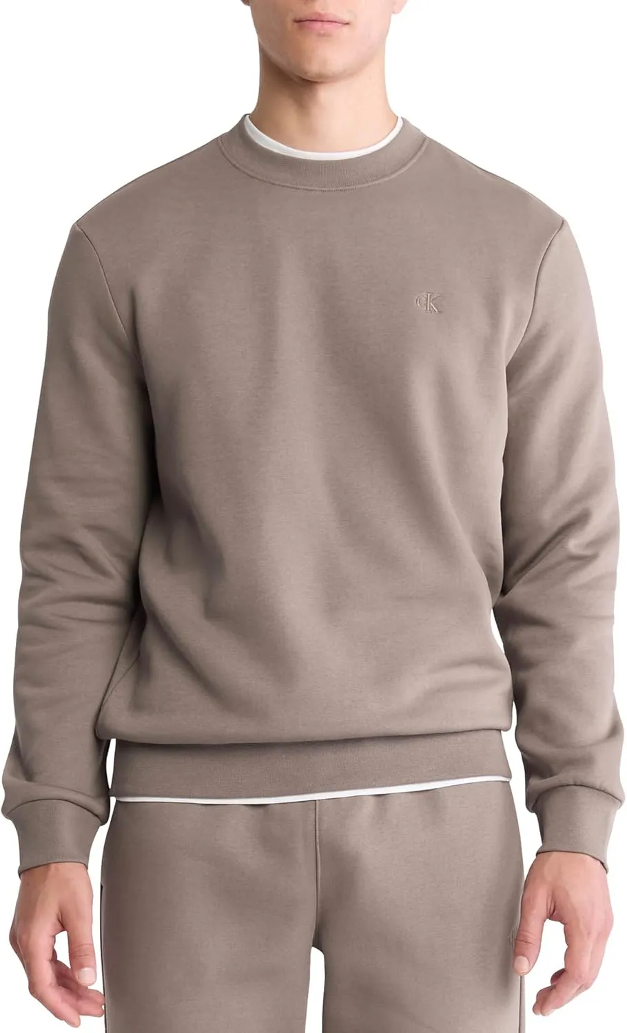 Calvin Klein Men's Relaxed Fit Monogram Logo Fleece Sweatshirt