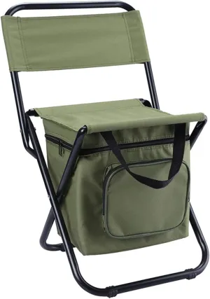 Camp Chair Outdoor Folding Chair Lightweight Folding Camping Chair with Cooler Insulated Bag Portable Fishing Stool for Outdoor Indoor Hiking Picnic Travel Beach BBQ Camping Chairs