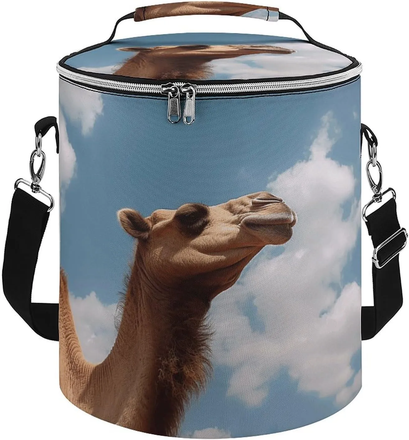 Camping Cooler Bag, Camel Looking Up at The Sky Print Portable Ice Pack Outdoor Cooler Bag Picnic Cooler Bag Foldable Cooler Bag, style