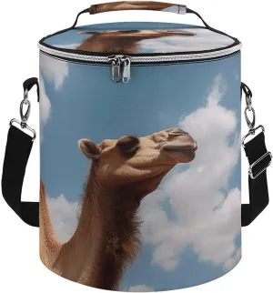 Camping Cooler Bag, Camel Looking Up at The Sky Print Portable Ice Pack Outdoor Cooler Bag Picnic Cooler Bag Foldable Cooler Bag, style