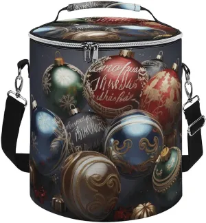 Camping Cooler Bag, Christmas Balls Print Portable Ice Pack Outdoor Cooler Bag Picnic Cooler Bag Foldable Cooler Bag, style