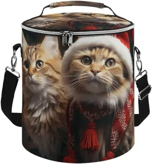 Camping Cooler Bag, Christmas Cat Print Portable Ice Pack Outdoor Cooler Bag Picnic Cooler Bag Foldable Cooler Bag, style