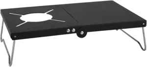 Camping Folding Table Portable Foldable Table Coffee Table Reinforced Leg Aluminum Table Camping Desk for Outdoor Fishing BBQ Matte Black Outdoor Camping Table Hiking Camping Table