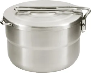 Camping Pot 304 Stainless Steel 1.5L Cooking Outdoor Camping Pan Pot with Lid and Folding Handle Quick Heating Stable Portable Camping Cookware for Hunting, Hiking, Picnic Camping Stove