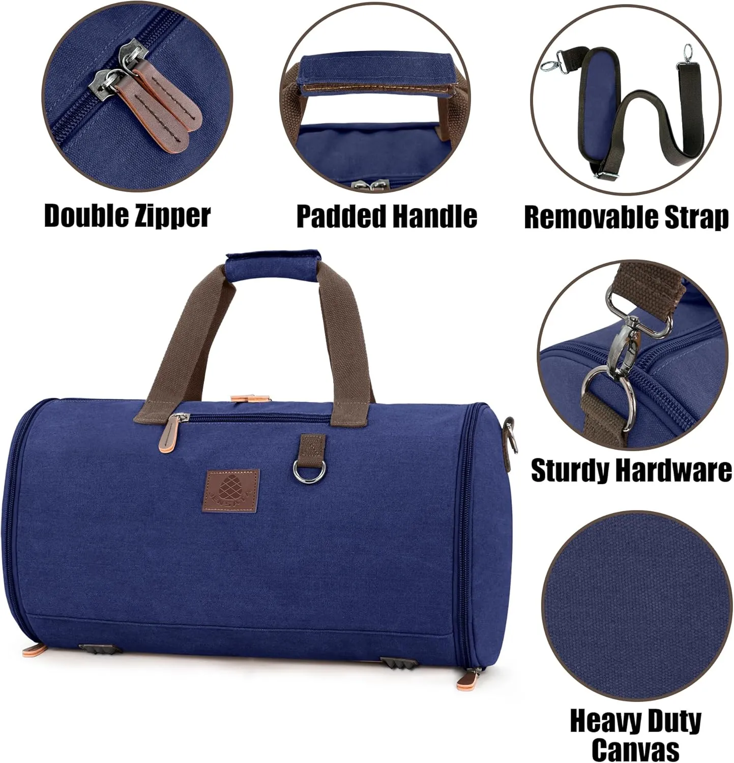 Canvas Duffle Bag for Men - 50L-70L Large Weekender Overnight Expandable Carry On Bag