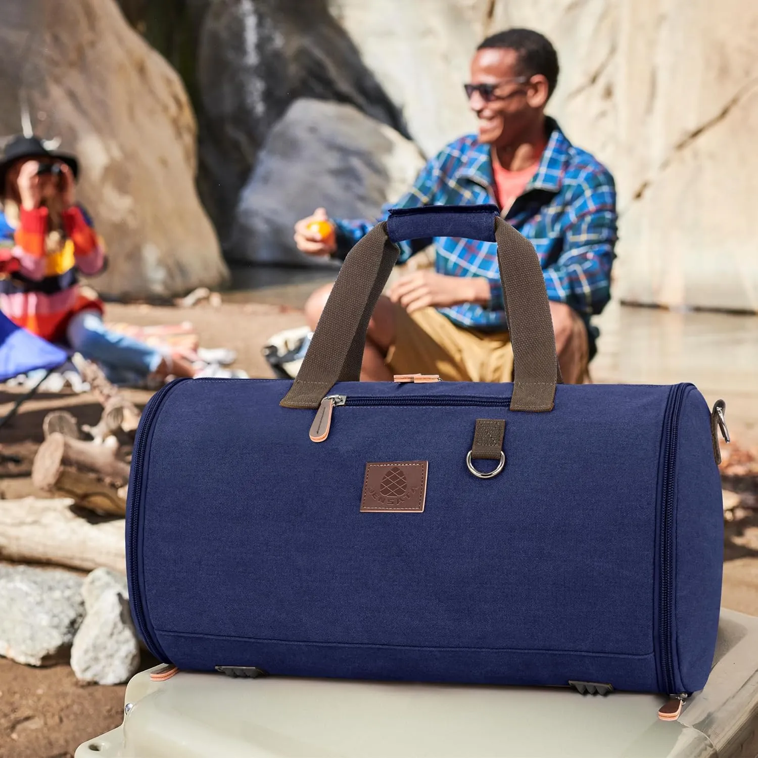 Canvas Duffle Bag for Men - 50L-70L Large Weekender Overnight Expandable Carry On Bag