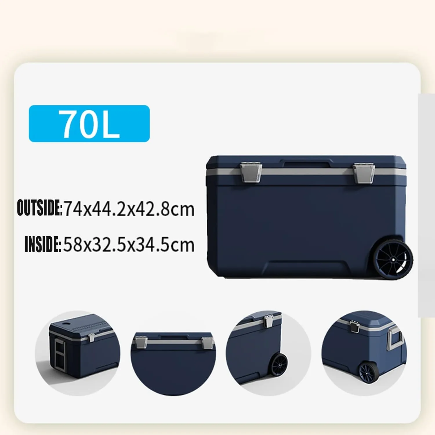 Car Camping Coolers for Audi A1/A2/A3/A4/A5/A6/A7/A8/quattro, Waterproof Portable Cooler, Leak Proof Picnic Insulated Bag, Ultra-Light Premium Ice Chest Box,C-Blue-70L