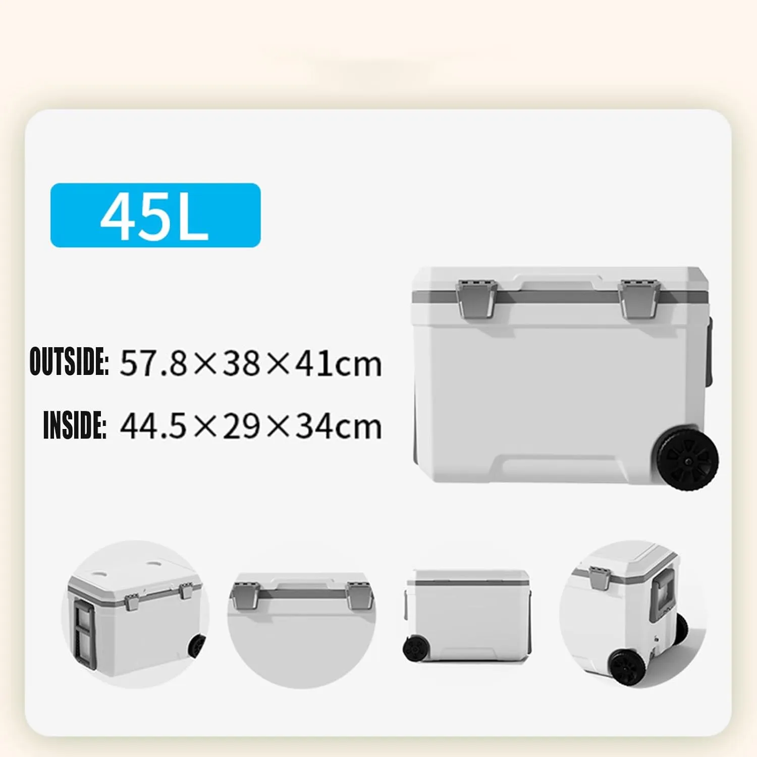 Car Camping Coolers for Hyundai Sonata/Tucson/Accent/Atos/Coupé/Galloper/Getz, Waterproof Portable Cooler, Leak Proof Picnic Insulated Bag, Ultra-Light Premium Ice Chest Box,B-White-45L