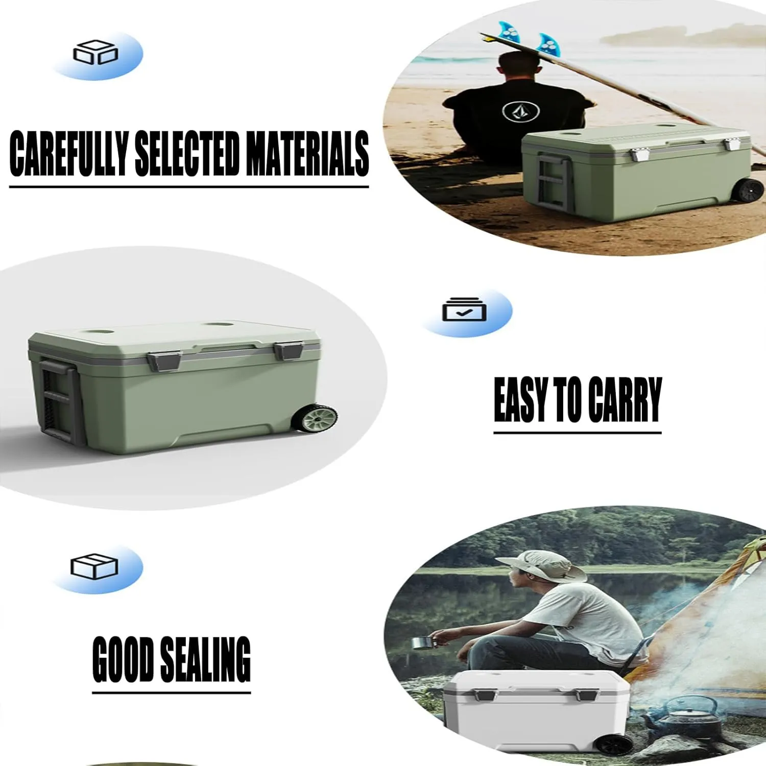 Car Camping Coolers for Isuzu Concept/Como/D-Max/MU-X/N-Series/Panther/Amigo/Aska, Waterproof Portable Cooler, Leak Proof Picnic Insulated Bag, Ultra-Light Premium Ice Chest Box