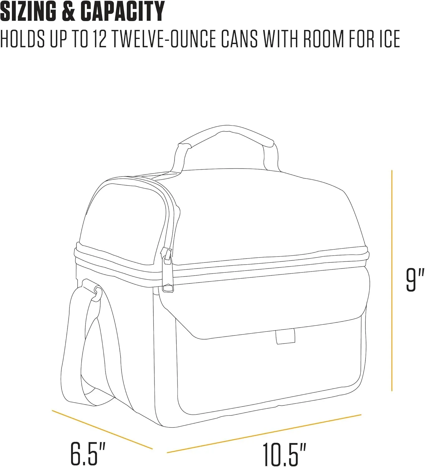 Carhartt 12 Can Two Compartment Lunch Box | Durable, Fully-Insulated Lunch Bag for Women & Men, Large Lunchbox (Black)
