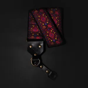 Carmine Peafowl Retro Camera Strap