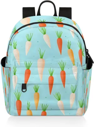 Carrot Print Mini Backpack Purse for Women Fashion Lightweight Small Daypack Ladies Travel Handbags Shoulder Bag