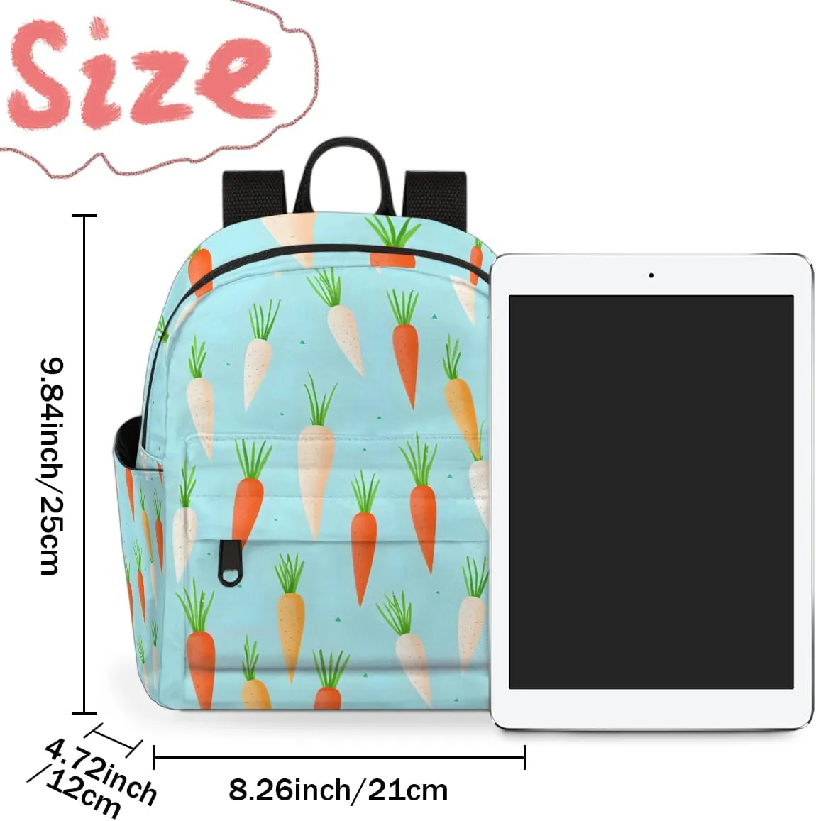 Carrot Print Mini Backpack Purse for Women Fashion Lightweight Small Daypack Ladies Travel Handbags Shoulder Bag