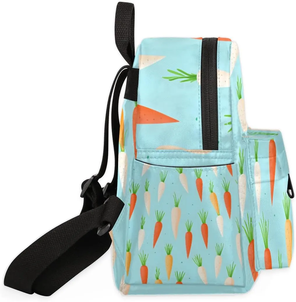 Carrot Print Mini Backpack Purse for Women Fashion Lightweight Small Daypack Ladies Travel Handbags Shoulder Bag