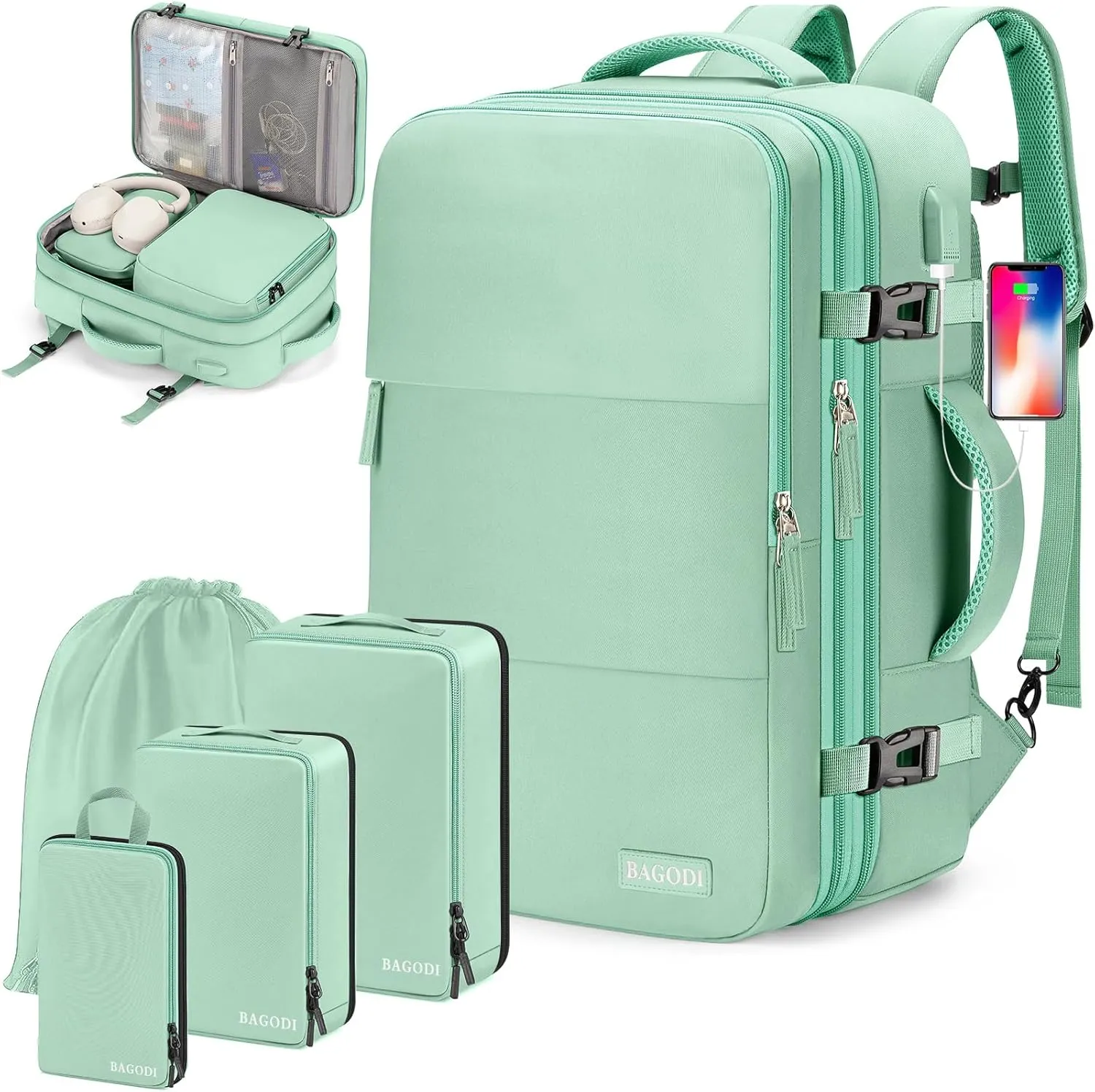 Carry On Backpack, 42L Flight Approved Travel Backpack for Men Women,Airline Approved Gym Backpack Waterproof Business Laptop Daypack Laptop Backpack,Casual Daypack for Business Weekend Hiking
