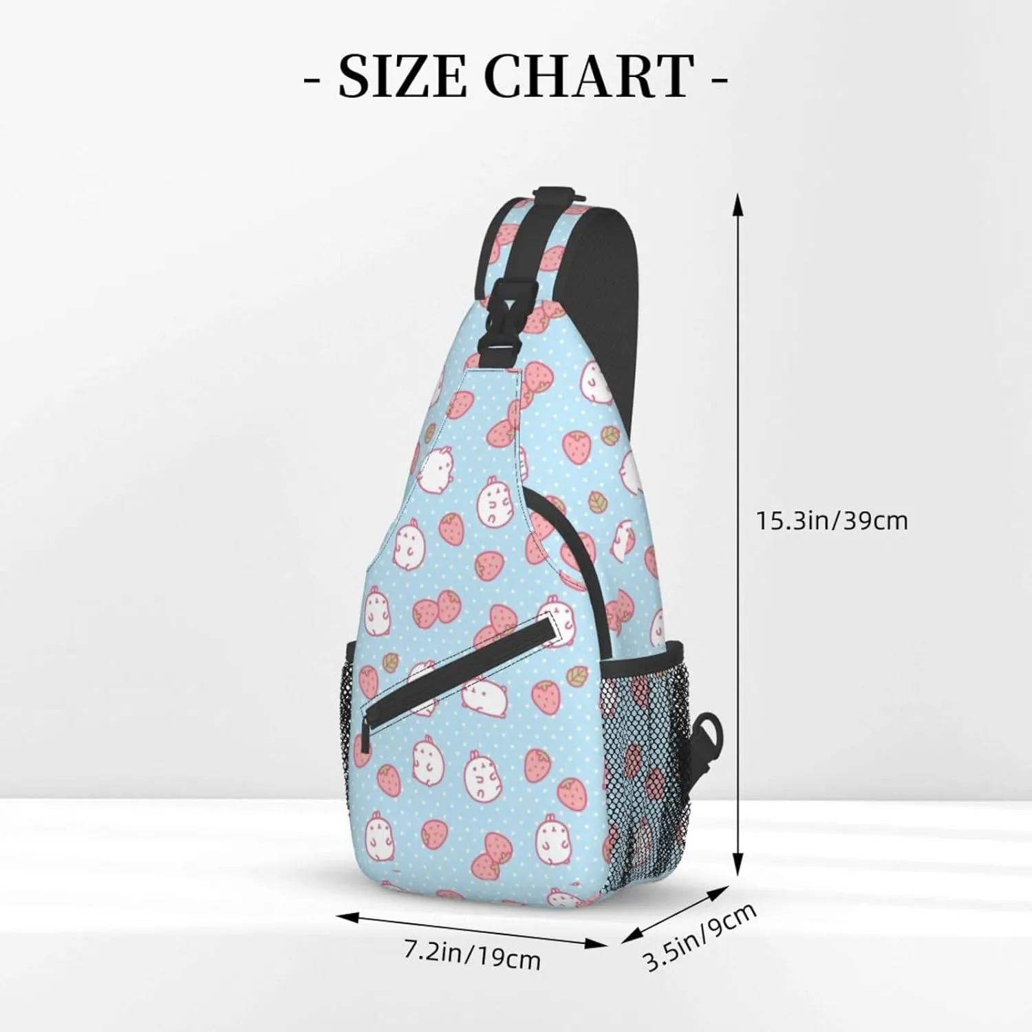 Cartoon Character Strawberry Cross Chest Bag Diagonally Travel Backpack, Light Travel, Hiking Single Shoulder Bag