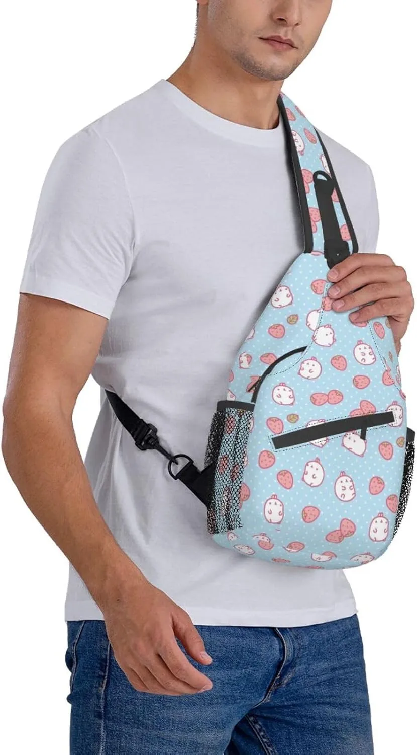 Cartoon Character Strawberry Cross Chest Bag Diagonally Travel Backpack, Light Travel, Hiking Single Shoulder Bag