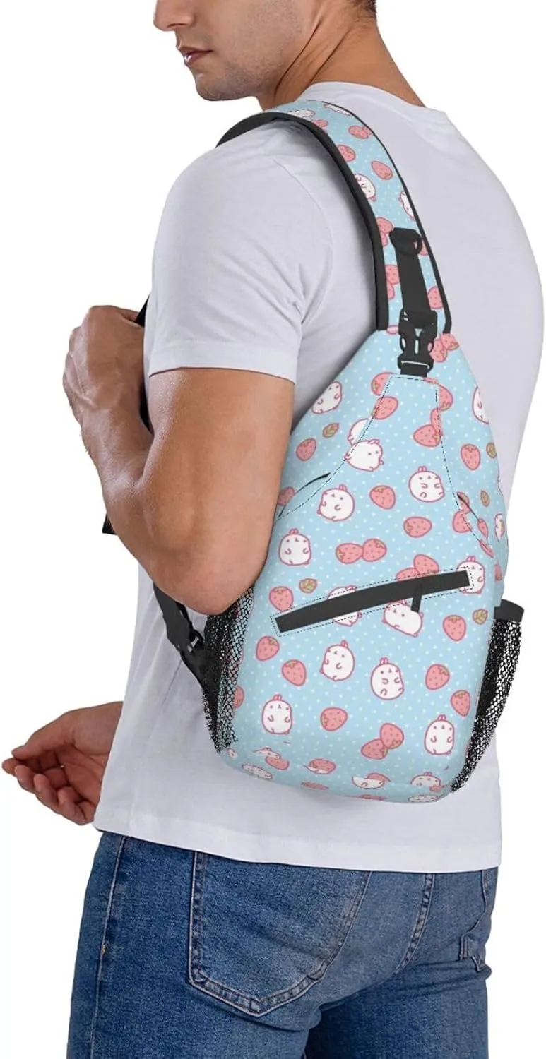 Cartoon Character Strawberry Cross Chest Bag Diagonally Travel Backpack, Light Travel, Hiking Single Shoulder Bag